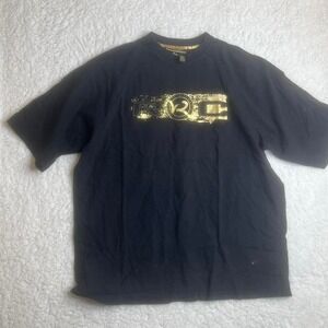 Y2K rocawear men's black T-shirt embroidered hiphop skater